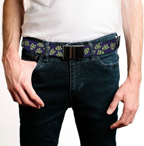 Adjustable Belt, Clamp Buckle, Cut-to-Fit, MOTU Skeletor Expressions Scattered Purple in Kuwait