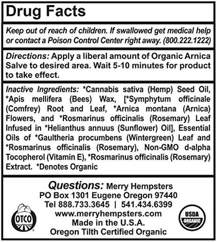 Merry Hempsters Organic Arnica Salve Single (2-Pack) in Saudi Arabia