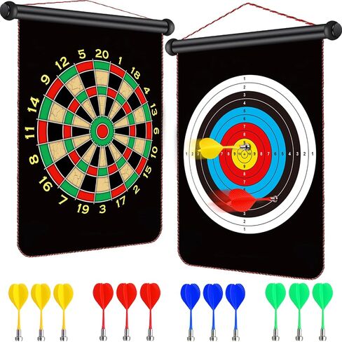 Board Magnetic Dart for Kids ، هدايا ألعاب ممتعة للأولاد 8 9 10 11 12 13 14 سنة في سن المراهقة عيد ميلاد عيد ميلاد عيد الميلاد Stockers Stockers Games Indoor Room Games ، Magnet Dartboard مجموعات مزدوجة الجوانب in Saudi Arabia