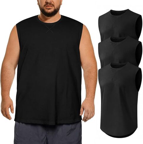 3XL-8XL Men's Big and Tall Tank Top Dry Fit Workout Sleeveless Muscle Athletic Shirt in Saudi Arabia