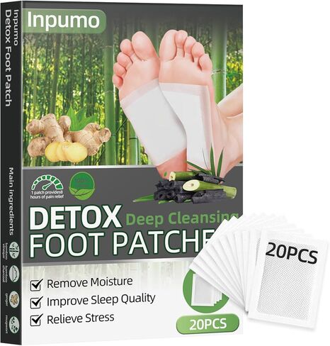 Foot Patches, Natural Ingredients Foot Care Patches with Bamboo Vinegar and Ginger Powder,Restful Sleep & Helps Remove Tension,Comfortable Adhesive & No Trace 20 Pack in Saudi Arabia