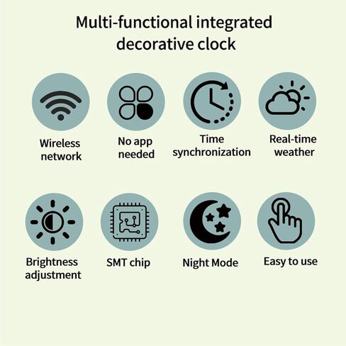 Luocute Smart Weather Clock, 1.54 Inch Display Desktop Electronic Clock with WiFi Real Time Weather Update Custom GIF Animation Adjustable Brightness, for Home Office Desktop Digital in Kuwait