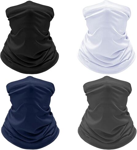 4 Pack Cooling Neck Gaiter Face Cover Mask Dust UV Protection Bandana Scarf for Men Women Fishing Cycling in Kuwait