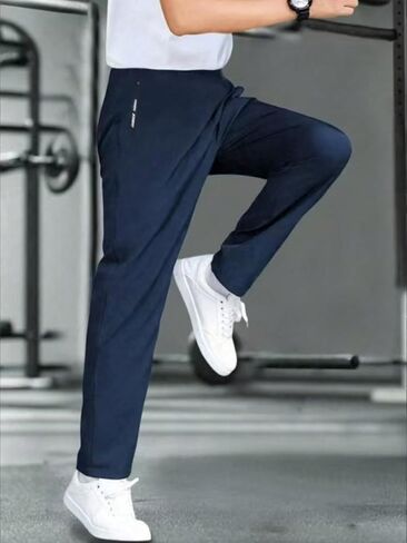 Boys Black Athletic Pants, Elastic Waist Quick Dry Straight Leg Pants for Kids Sports School in Kuwait