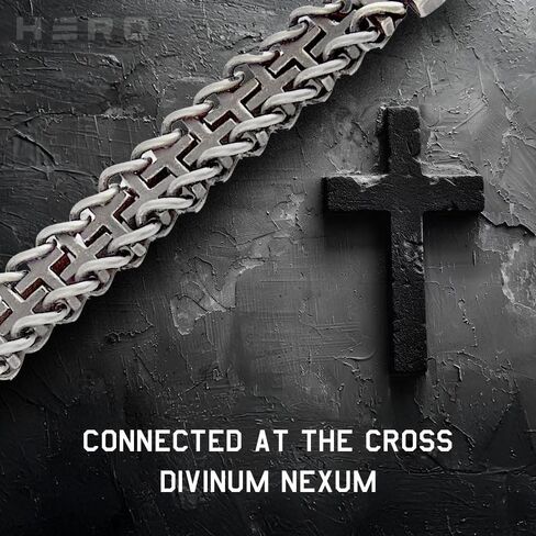 Hero Company Cross Bracelet for Men - ‘Connected At The Cross’ Men’s Christian Bracelet - Helps Pair Veterans with a Service Dog or Shelter Dog in Saudi Arabia