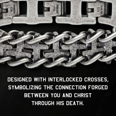 Hero Company Cross Bracelet for Men - ‘Connected At The Cross’ Men’s Christian Bracelet - Helps Pair Veterans with a Service Dog or Shelter Dog in Saudi Arabia