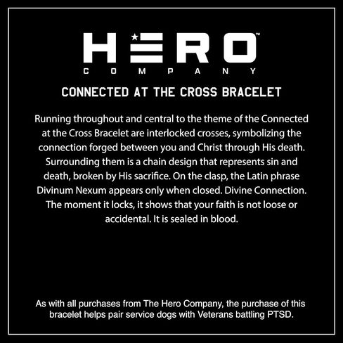 Hero Company Cross Bracelet for Men - ‘Connected At The Cross’ Men’s Christian Bracelet - Helps Pair Veterans with a Service Dog or Shelter Dog in Saudi Arabia