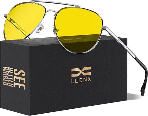 LUENX Aviator Sunglasses for Men Women Polarized Driving Classic Shades - UV 400 Protection with Accessories in Saudi Arabia