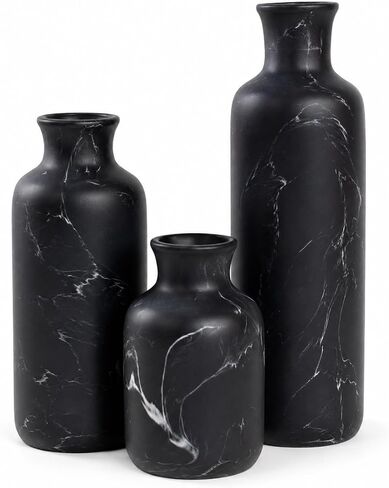 YMXYJM Resin 3 Piece Vase Set, Farmhouse Decor, Home Decorative Vase, Vases for Your Kitchen, Bedroom, Office, Living Room, Bathroom, & Shelf Centerpiece Table Decorations, Green in Saudi Arabia