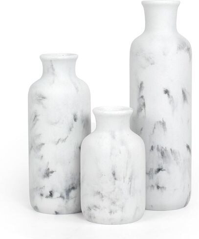 YMXYJM Resin 3 Piece Vase Set, Farmhouse Decor, Home Decorative Vase, Vases for Your Kitchen, Bedroom, Office, Living Room, Bathroom, & Shelf Centerpiece Table Decorations, Green in Saudi Arabia