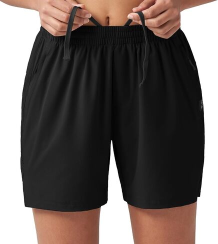 Willit Women's 5'' Hiking Athletic Shorts with Zipper Pockets Quick Dry for Running, Workout, Travel in Kuwait