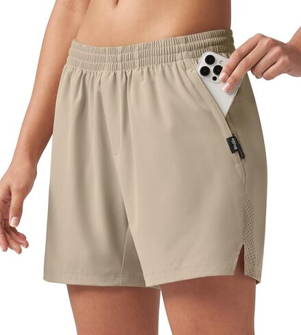 Willit Women's 5'' Hiking Athletic Shorts with Zipper Pockets Quick Dry for Running, Workout, Travel in Kuwait