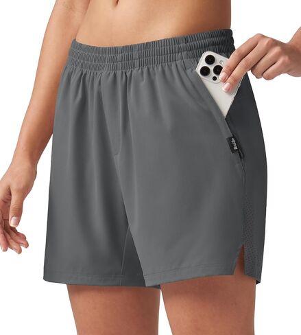 Willit Women's 5'' Hiking Athletic Shorts with Zipper Pockets Quick Dry for Running, Workout, Travel in Kuwait
