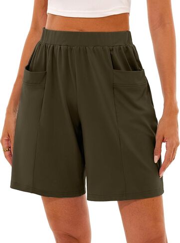Quenteen Women's Loose Bermuda Shorts with Pockets Casual Wide Leg Athletic Shorts for Yoga Gym Lounge in Saudi Arabia