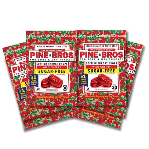 Pine Bros. Gummy Sore Throat Softish Drops 30 Count (approx) (6 Bags, Sugar Free) in Saudi Arabia