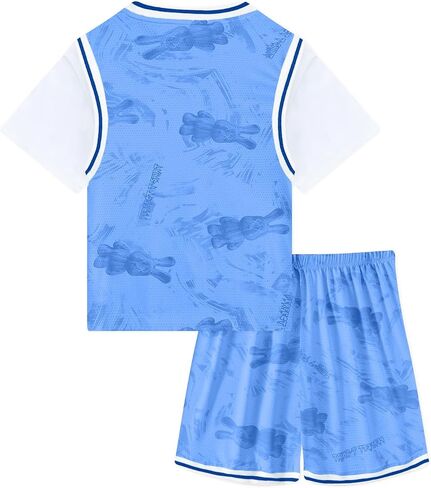 JiAmy Kids Sports Shorts Sets Boys Girls 2 Piece Basketball Jersey Sets Short Sleeve Tops and Shorts Tracksuit in Saudi Arabia