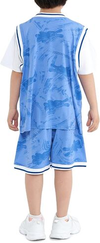 JiAmy Kids Sports Shorts Sets Boys Girls 2 Piece Basketball Jersey Sets Short Sleeve Tops and Shorts Tracksuit in Saudi Arabia