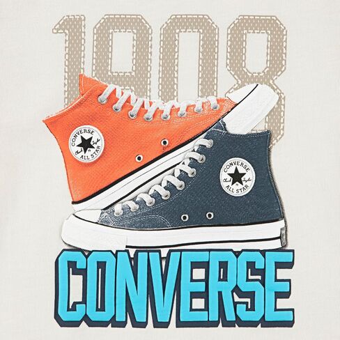 طقم تي شيرت برسوم جرافيك للأولاد من Converse وشورت منسوج مكون من قطعتين in Kuwait