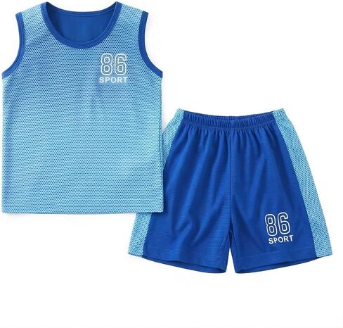 2-Piece Toddler Boy Athletic Clothes for Boys Summer Outfits Sleeveless Mesh Tank Top and Shorts Set Size 3-9T in Saudi Arabia