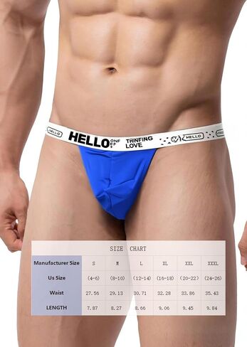 Mens G-String Thong Underwear Sexy Low Rise Print Briefs for Men Lingerie Soft Comfortable Thong 3-Pack in Kuwait