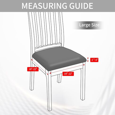 HAOYONG Waterproof Chair Seat Covers with Elastic Ties, Dining Room PU Chair Cover Seats Removable Washable Chair Protector Seat Cushion Slipcovers for Home, Kitchen (2PCS-Grey) in Saudi Arabia