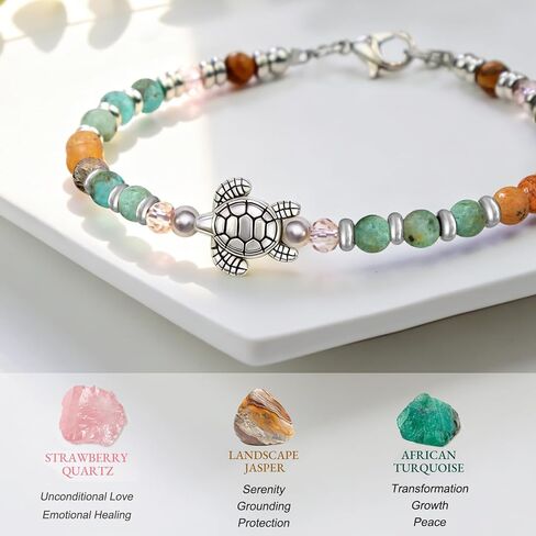 Sea Travel Bracelet Gift for Women, Sea Turtle Travel Gifts with Message Card, Lucky Good Luck Gifts for Friends Sweet Travel Companion for Traveler and Loved Ones in Saudi Arabia