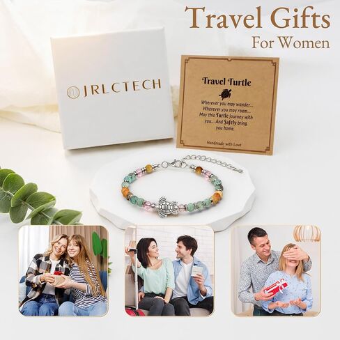Sea Travel Bracelet Gift for Women, Sea Turtle Travel Gifts with Message Card, Lucky Good Luck Gifts for Friends Sweet Travel Companion for Traveler and Loved Ones in Saudi Arabia