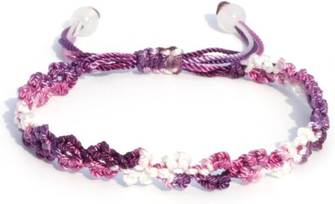 Hand Woven Flower Bracelets Handmade Women Braided String Bracelets Adjustable Friendship Bracelets Birthday Bracelet for Women in Saudi Arabia