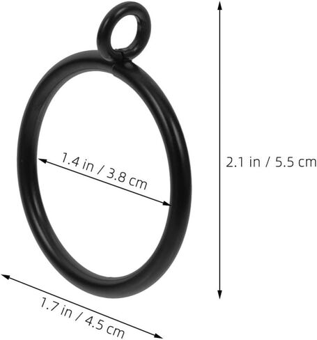 HEALLILY Metal Curtain Eyelet Rings for Drapery Hooks 38Mm Inner Diameter Black Metal Drapery Rings for Pleated Curtains for Bathroom 10pcs in Kuwait