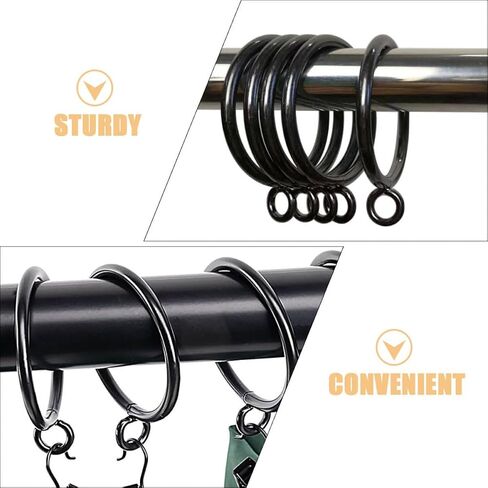 HEALLILY Metal Curtain Eyelet Rings for Drapery Hooks 38Mm Inner Diameter Black Metal Drapery Rings for Pleated Curtains for Bathroom 10pcs in Kuwait