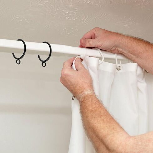 HEALLILY Metal Curtain Eyelet Rings for Drapery Hooks 38Mm Inner Diameter Black Metal Drapery Rings for Pleated Curtains for Bathroom 10pcs in Kuwait