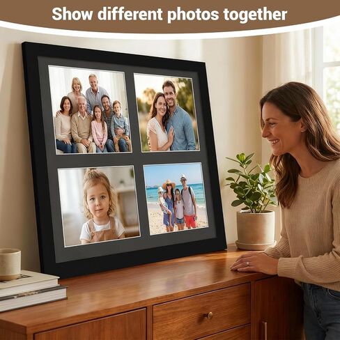 CroBlissful 8.5x11 Diploma Picture Frame Black 20x24 Certificate Frame with 4 Opening Mat, Displays Four 8.5x11 Documents - Horizontal Wall Mount Certificate Holder for Diplomas, Degrees, Document in Kuwait