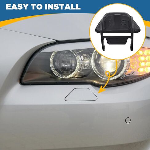TOPUS Front Bumper Headlight Washer Nozzle Cover Cap for BMW 5 Series F10 F18 528i 535i 550i Sedan 2011 2012 2013 51117246869 51117246870 (Right Passenger Side) in Kuwait