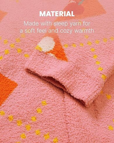 wiggle wiggle Unisex Colorblock Plush Fleece Bathrobe, Cozy Long Lounge Robe with Belt, Soft Warm Spa Robe for Women & Men – Smile Cherry Argyle in Saudi Arabia