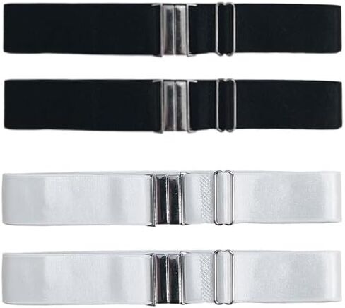 4 Pcs Thigh Garters for Women Adjustable Elastic Thigh Garters with Metal Buckle, Elastic Thigh Garter Belts for Party Prom Punk Gothic Style, Black & White in Kuwait