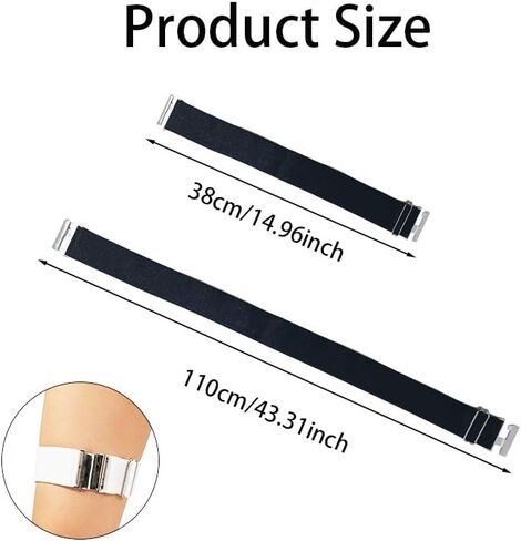 4 Pcs Thigh Garters for Women Adjustable Elastic Thigh Garters with Metal Buckle, Elastic Thigh Garter Belts for Party Prom Punk Gothic Style, Black & White in Kuwait