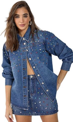 تنورة صغيرة من Nasty Gal Denim Jewel in Kuwait