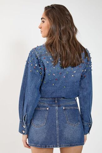 تنورة صغيرة من Nasty Gal Denim Jewel in Kuwait