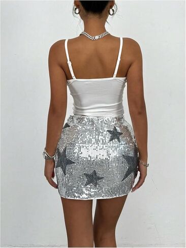 Women's Sequin Mini Skirt Sparkly Low Waist Bodycon Party Club Skirts in Kuwait