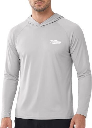 Men’s Hooded Sun Shirts Long Sleeve, UPF 50+ UV Protection Fishing Hoodie, Lightweight Shirt with Hood for Hiking in Saudi Arabia