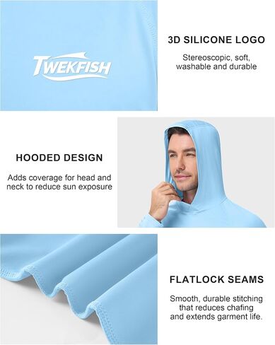 Men’s Hooded Sun Shirts Long Sleeve, UPF 50+ UV Protection Fishing Hoodie, Lightweight Shirt with Hood for Hiking in Saudi Arabia