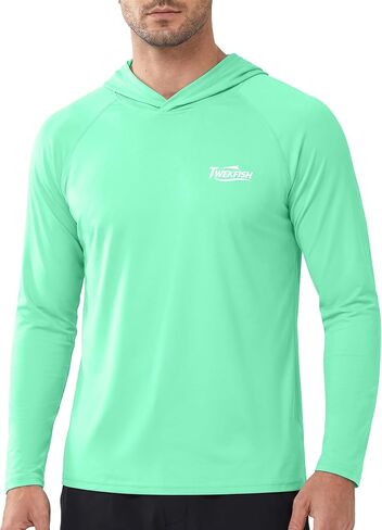Men’s Hooded Sun Shirts Long Sleeve, UPF 50+ UV Protection Fishing Hoodie, Lightweight Shirt with Hood for Hiking in Saudi Arabia