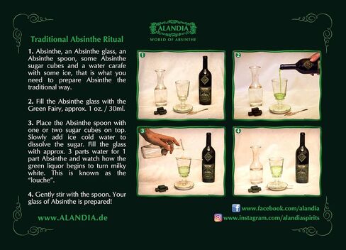 Glass Absinthe Fountain by ALANDIA | Classic Design | Mouth-Blown Glass | Removable Lid | 4 Spout in Saudi Arabia