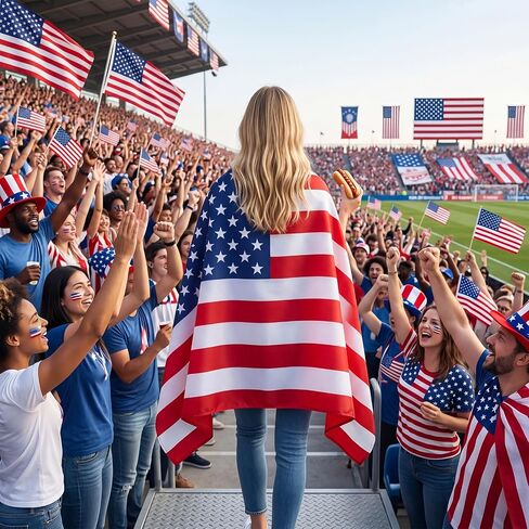 American Flag Costume Cape, 4th of July Wearable with Sleeves Classic Flag, 250th Anniversary USA Costume in Saudi Arabia