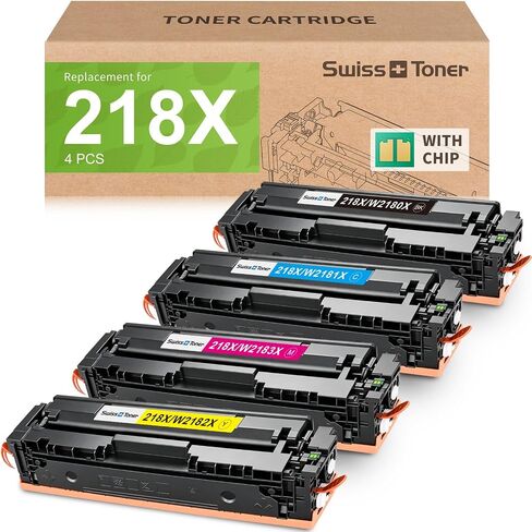 218X Toner Cartridges 4 Pack Compatible Replacement for HP 218X 218A Toner Color LaserJet Pro 3201dw MFP 3301fdw 3301sdw 3301cdw Printer (Black/Cyan/Yellow/Magenta) in Saudi Arabia