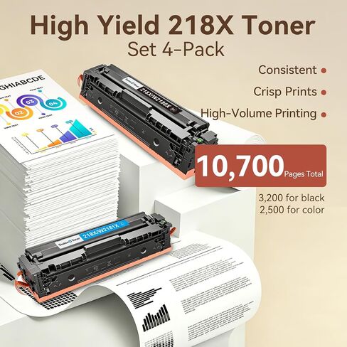 218X Toner Cartridges 4 Pack Compatible Replacement for HP 218X 218A Toner Color LaserJet Pro 3201dw MFP 3301fdw 3301sdw 3301cdw Printer (Black/Cyan/Yellow/Magenta) in Saudi Arabia