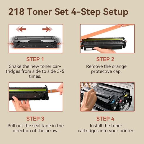 218X Toner Cartridges 4 Pack Compatible Replacement for HP 218X 218A Toner Color LaserJet Pro 3201dw MFP 3301fdw 3301sdw 3301cdw Printer (Black/Cyan/Yellow/Magenta) in Saudi Arabia