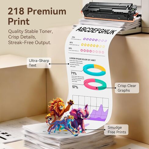 218X Toner Cartridges 4 Pack Compatible Replacement for HP 218X 218A Toner Color LaserJet Pro 3201dw MFP 3301fdw 3301sdw 3301cdw Printer (Black/Cyan/Yellow/Magenta) in Saudi Arabia