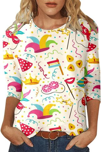 Mardi Gras Dress for Women Striped Purple Overalls Womens Sweaters Crop Top Outfit Attire Outfits Tee Shirts Shirt in Saudi Arabia