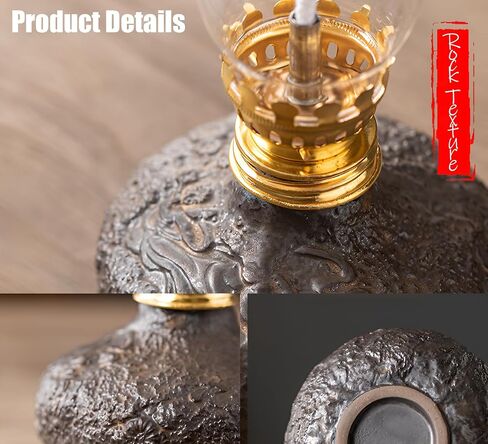 Vintage Ceramic Oil Lamp, Oil Lamp for Indoor Use Stone Texture, Vintage Oil Lamps for Indoor, Kerosene Lamp for Tabletop Decor Home Decor and Emergency Lighting in Saudi Arabia